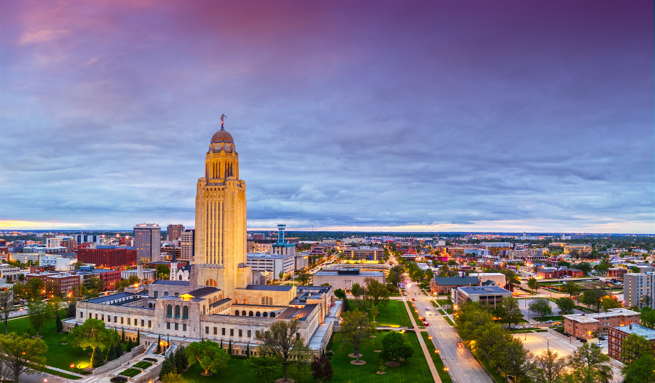 Lincoln, Nebraska skyline. 
