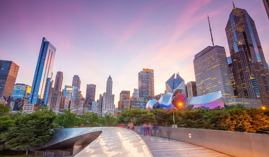 Downtown Chicago skyline. 